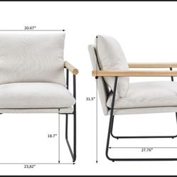 White chairs with wood arms (Target)
