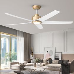 52 inch Ceiling Fans with Lights and Remote Control Ultra Quiet DC Motor 3 Color Temperatures Modern Ceiling Fan for Bedroom Kitchen Indoor Cove