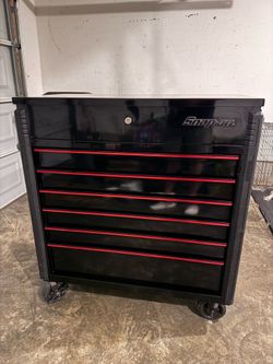 Snap On 40" Six-Drawer Roll Cart (Gloss Black with Red Trim and Blackout Details)