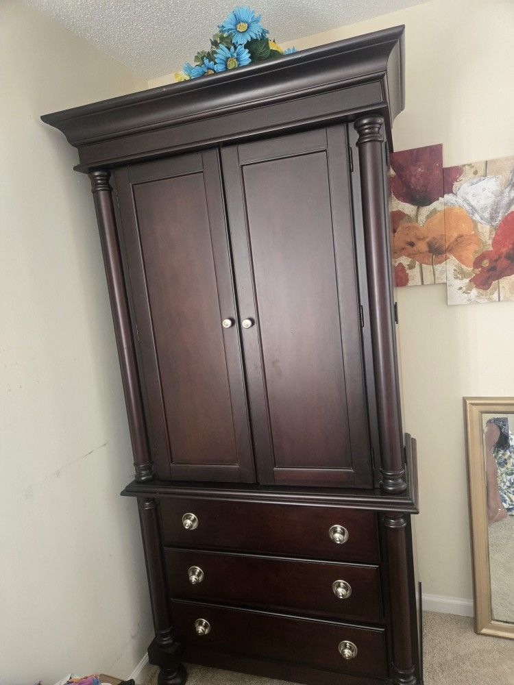 Solid Wood Armoire/ TV Cabinet 