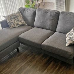 Gray Modern Reversible Sectional Sofa