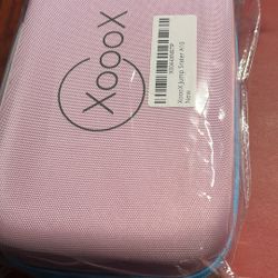 XoooX Pink Portable Car Battery Jump Starter Kit with Jumper Cables, LED Light and Case; 12V Jump Start Battery Pack; Portable Battery Charger for USB