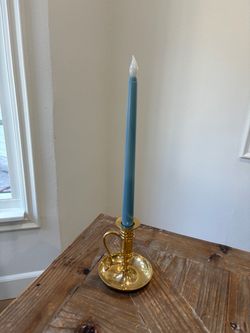 Dusty Blue Flameless Taper Candles