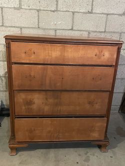 Vintage 4 Drawer with Dividers Dresser Solid Wood