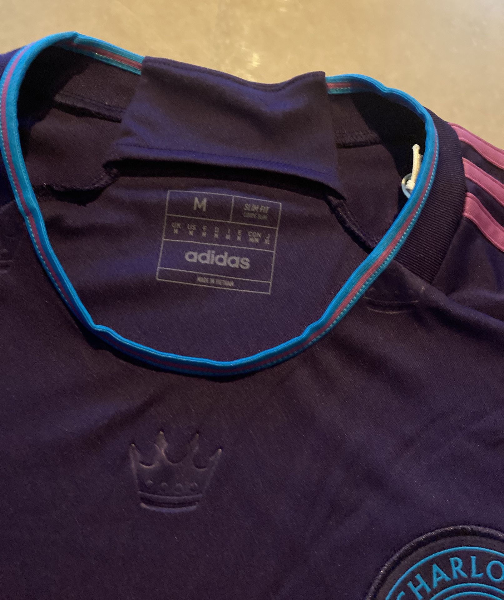 Adidas HI1848 Men’s Medium Charlotte FC Authentic Purple MLS Soccer Jersey