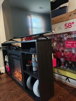 TV stand with fireplace unit
