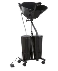 Portable Shampoo Bowl with Electric Pump (Pack of 1) | Adjustable Basin Height, Dual-Bucket Design with Drain Hoses | Home & Barber Use |