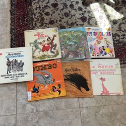 Seven classic kids vinyl records