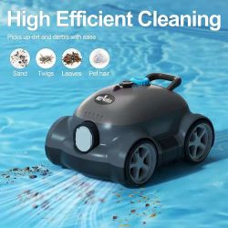 Cordless Robotic Pool Vacuum Cleaner,Last 150Mins&Clean 2152Sq. Ft for Above Ground&Inground 9000mah
