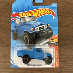 Brand New Unopened Blue Toyota Land Cruiser Hot Wheels Diecast Collectible Car