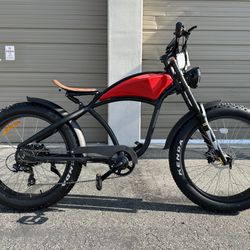 XTION 1200 Watts 26” X 4 Cruiser Style Electric Bike With Heavy Duty Front Shocks 
