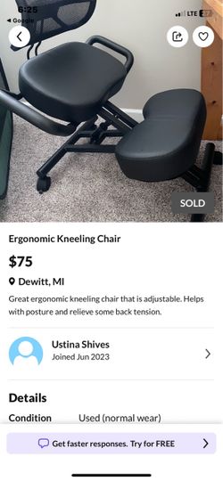 Ergonomic desk kneeling chair with back rest