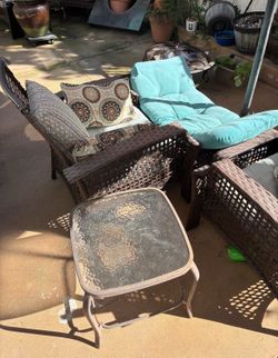 Patio furniture with fire pit