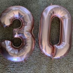 30 & Champagne rose gold Balloons