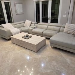 Modani Huge 6 PC Italian Leather Sectional 