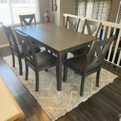 Caitbrook Gray Kitchen Table And Chairs👉 7 Piece Dining Room Set// Brand New💯