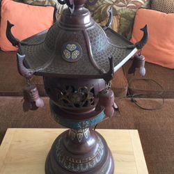 BRASS CLOISONNÉ LANTERN