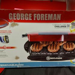 George Foreman 5-Serving Removable Plate Electric Indoor Grill and Panini Press