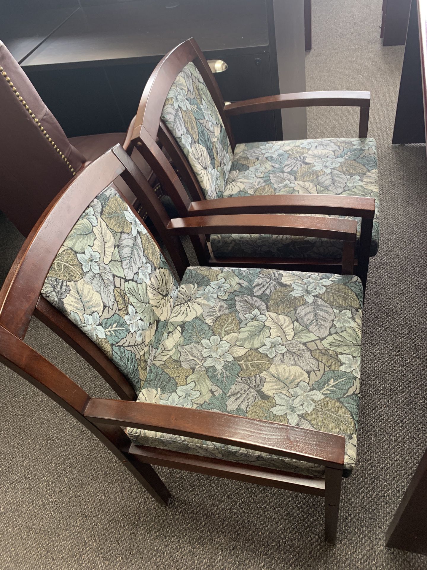 Floral side chairs