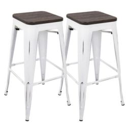 Barstools Oregon Industrial Vintage White/Espresso