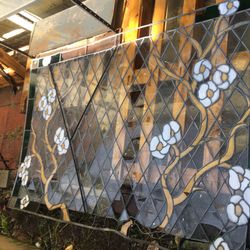 Large Vintage Stained Glass Panel / Window 
