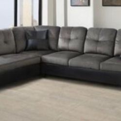 Suade and Leather Sofa