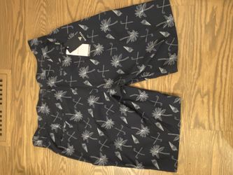 Maelreg Proflex Golf Shorts Men Size 34, Dark Navy Hawaii Club, New With Tags!