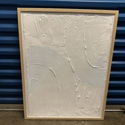 Minimalist Textured Wall Art – Neutral Abstract – Framed