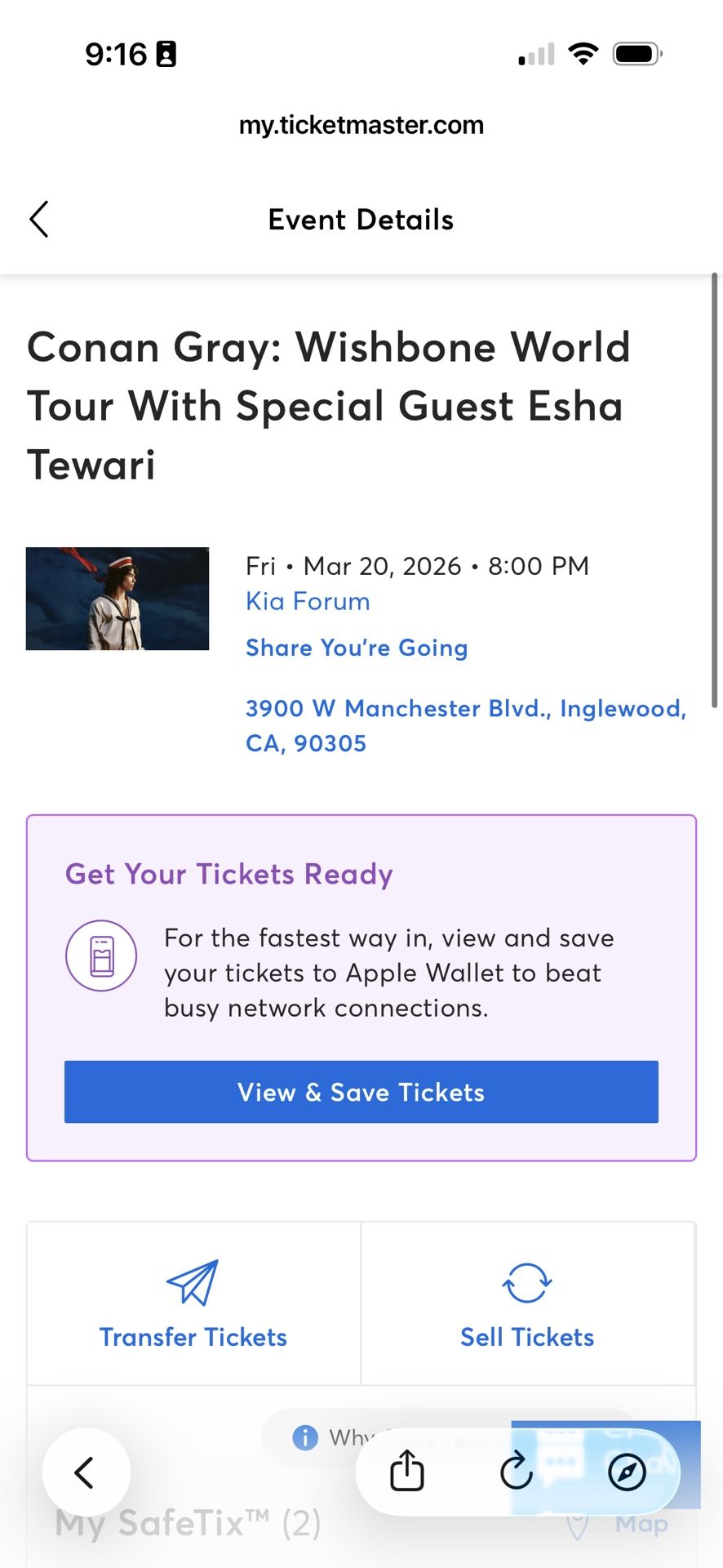 Conan Gray Tickets x2