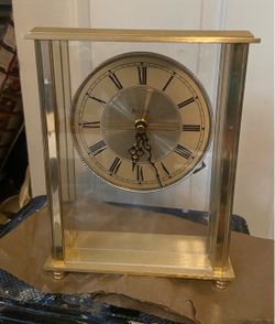 Bulova Brass and Glass Mantel Clock