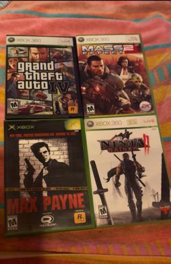 Xbox 360 GTA IV, Mass Effect 2, Ninja Gaiden II & Xbox Max Payne - Complete in Box