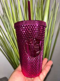 16 oz Starbucks Holiday 2022 Sangria Metallic Studded Tumbler