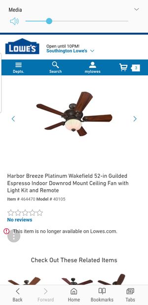 52 Harbor Breeze Wakefield Ceiling Fan Used For Sale In Wolcott