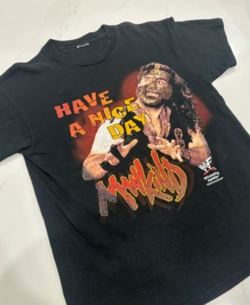 1999 Vintage WWF Mankind Mick Foley Have A Nice Day T-Shirt