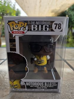 Funko Pop Rocks Notorious B.I.G. Biggie Smalls With Jersey #78 New Protector