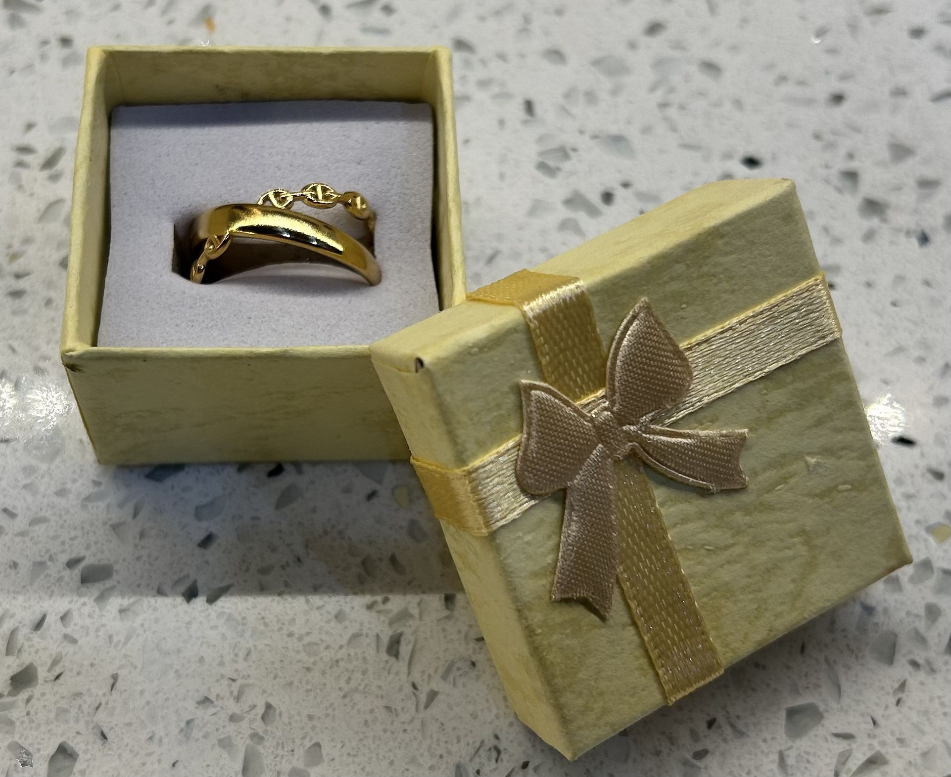 Gold Plated Modern Style Open Ring With Gift Box