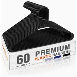 *BRAND NEW* In Box HeyDay 60 Premium Plastic Hangers Black