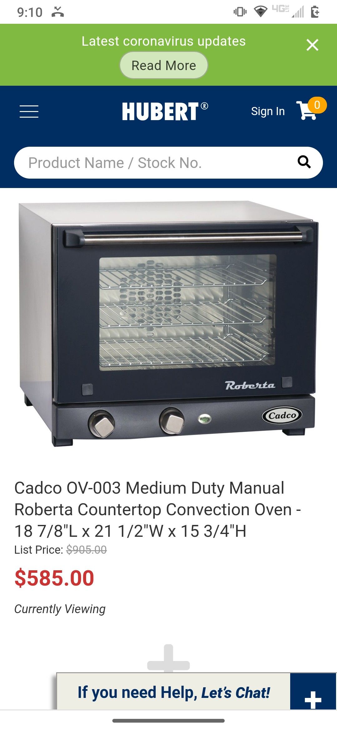 Cadco OV-003 Medium Duty Manual Roberta Countertop Convection Oven - 18  7/8L x 21 1/2W x 15 3/4H