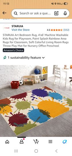 Kids 4' × 6' Macine Washable Rug