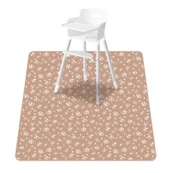 CoolaPeach Baby Splat Mat For Under High Chair, 51 X 51 Inch Wipeable Splash Mat?Floor Protector