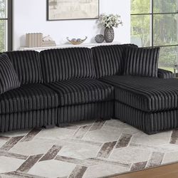 Corduroy sectional sofa