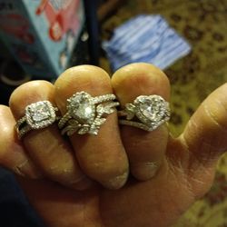 Sterling silver with cubic zirconia wedding sets