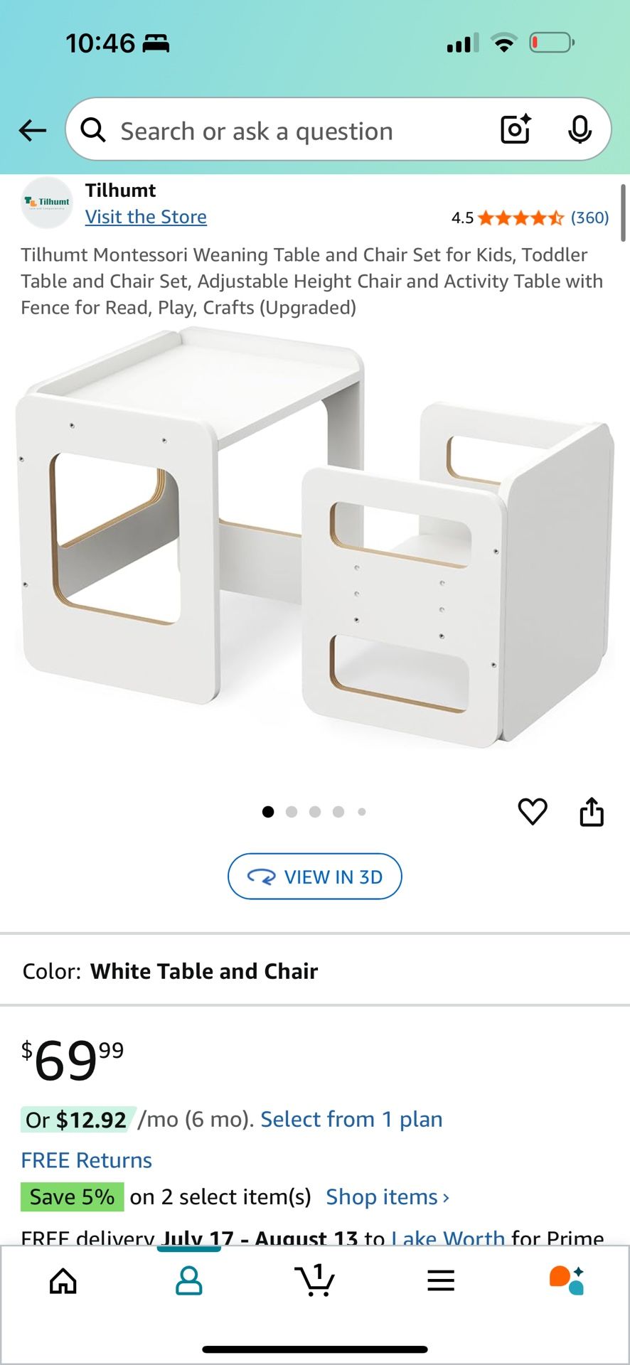 Montessori Table And Chair Set