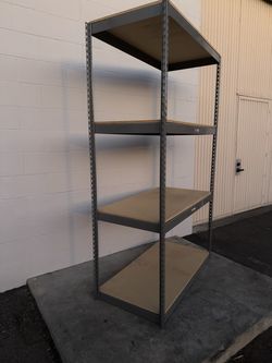 4 Tier Shelving 48 in W x 30 in D American Made Used Heavy Duty Steel Boltless Storage Racks Delivery Available