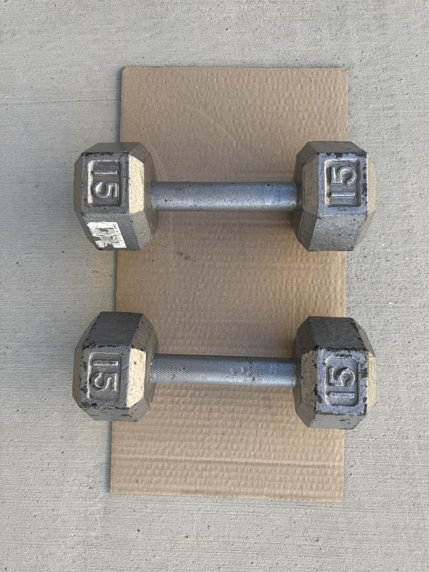 Cast Iron Workout Dumbbells 15lb.
