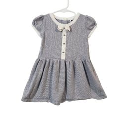 JANIE AND JACK Infant Girls Silver Sparkly Holiday Sweater Dress Size 12-18 Mo
