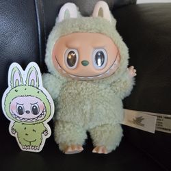 Labubu Exciting Macaron Green Grape Plush Toy Keychain 