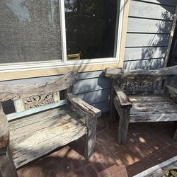 2 Balinese Oversized Teak Chairs