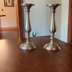 Silver Tone Candle Holders