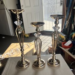 Set 3 Metal Pedestal Stand For Centerpieces 
